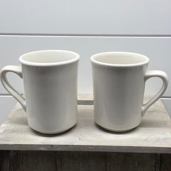 Syracuse China Other - Vintage Syracuse China Coffee Mugs Set of 2 Cream White Diner Restaurant Ware